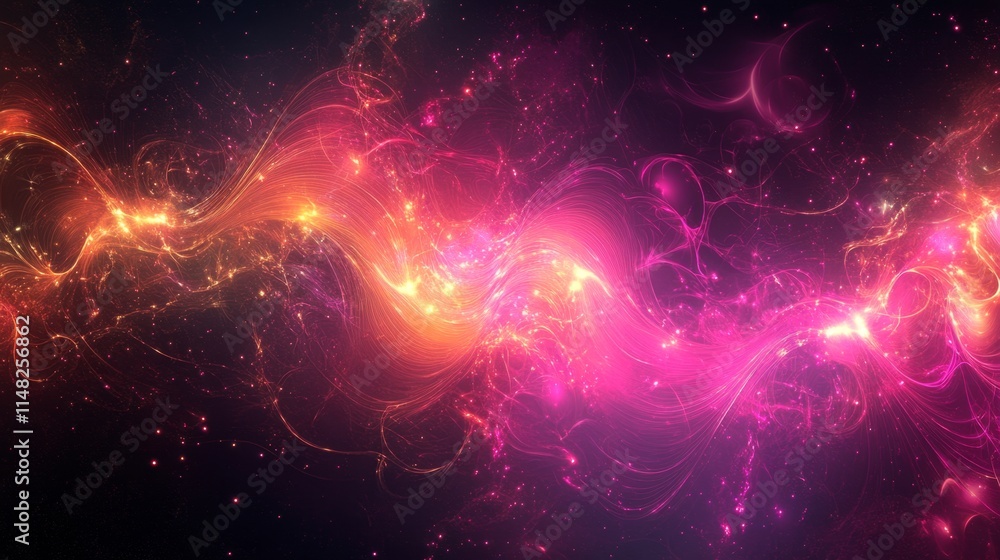 Poster dynamic cosmic energy flow outer space abstract art digital environment vibrant viewpoint visual con