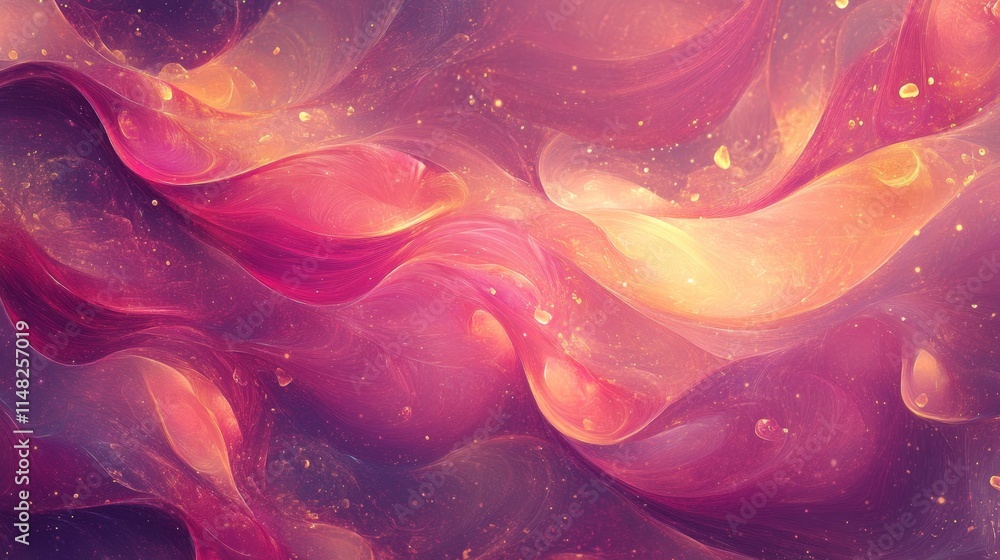 Poster dynamic abstract waves of color digital art vibrant palette fluid motion close-up view artistic expr