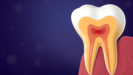Tooth root illustration. Generative AI