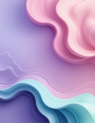  background featuring fluid, organic shapes in pastel tones of lavender, blush pink, and mint green. Subtle shadows and highlights add a sense of depth and flow, ideal for corporate branding