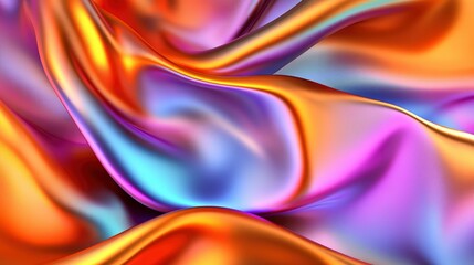 Abstract Iridescent Silk Drape Luxurious Texture and Color Gradient