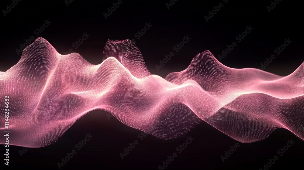 Poster dynamic wave pattern visualization digital art abstract background dark environment futuristic conce