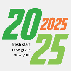 Colourful 2025 New Year Concepts Typography vector illustration	

