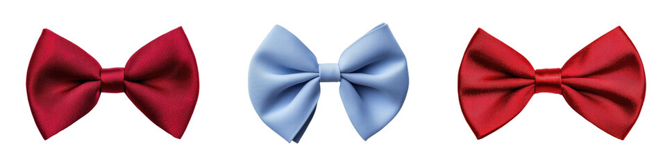 Collection of colorful bow ties on a black background