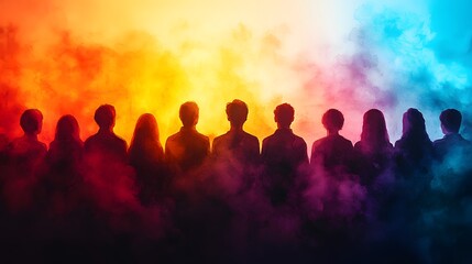 Watercolor artwork of a group attending an interactive reskilling seminar