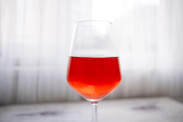 glass of red wine close up
