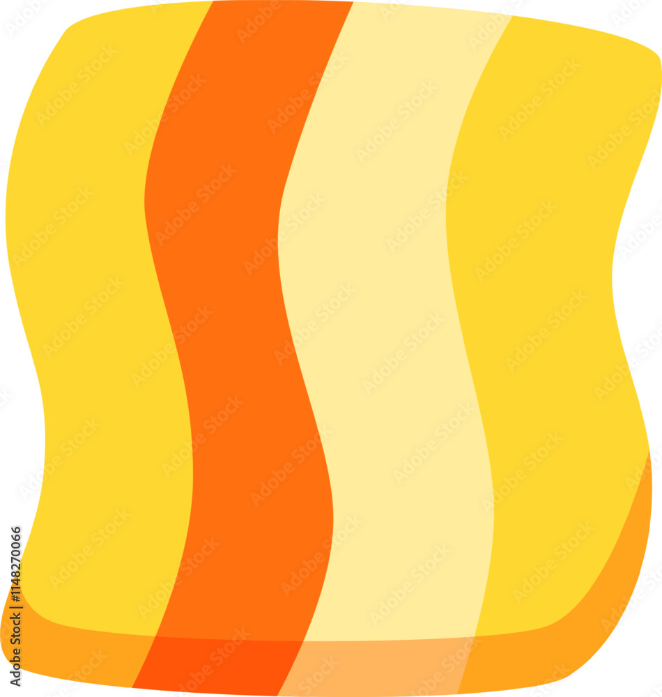 Poster colorful abstract background featuring an s shape crafted from wavy lines in vibrant shades of orang