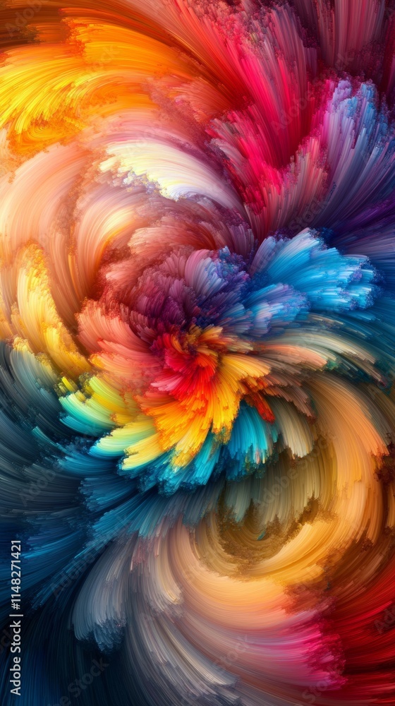 Poster compact powders placed in a tunnel of abstract swirling colors.