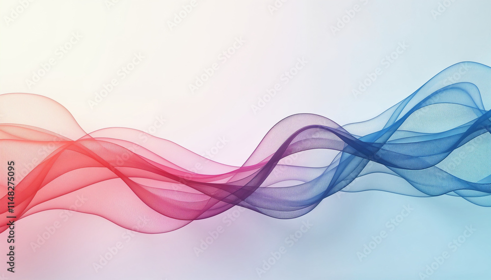 Poster abstract soft waving lines smoke background in white and blue color. abstract motion vector smoke ba