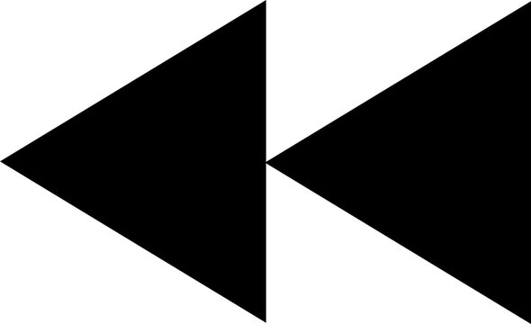 Rewind button icon. Rewind play fast backward button icon. Fast reverse button sign isolated on transparent background. Multimedia symbol modern for website design, mobile app. Vector Illustration