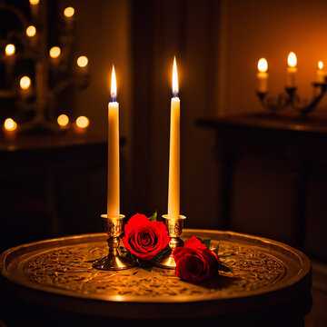 Feiertage - Feier der Liebe mit Kerzenlich am Valentinsabend
