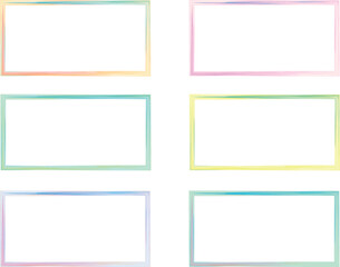 watercolor pastel colorful rectangular frames set vector