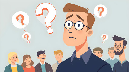 Illustration of unsolvable business problems and inability to find new ideas. Generative AI