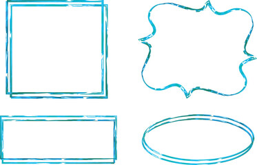 frames set blue pattern vector