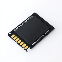 Fototapeta premium 3D render of an isolated black flash memory card, white background