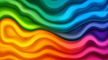 Fototapeta premium Vibrant Rainbow Wave Abstract Background Design