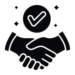 Handshake & Partnership solid icon. Handshake solid icon. Handshake vector illustration isolated on white. Partnership glyph style design, designed for web and app.