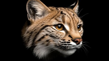 Obraz premium Wildcat Portrait Eurasian Lynx in Profile Close-Up
