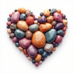 Realistic Heart Shape Vector with Detailed Textures and Natural Colors on White Background  
