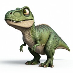 Green Dinosaur 3D Cartoon Illustration