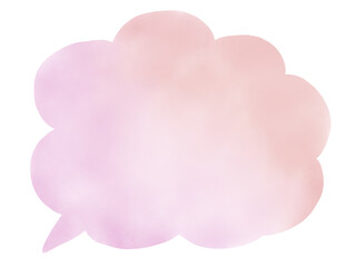 吹き出し：水彩風のピンクの手描きフキダシ