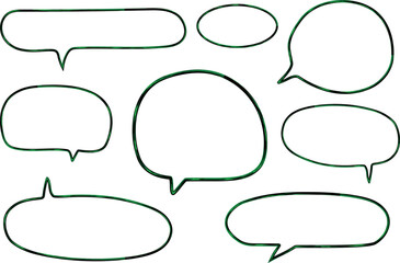 Fototapeta premium dark green speech bubbles collection