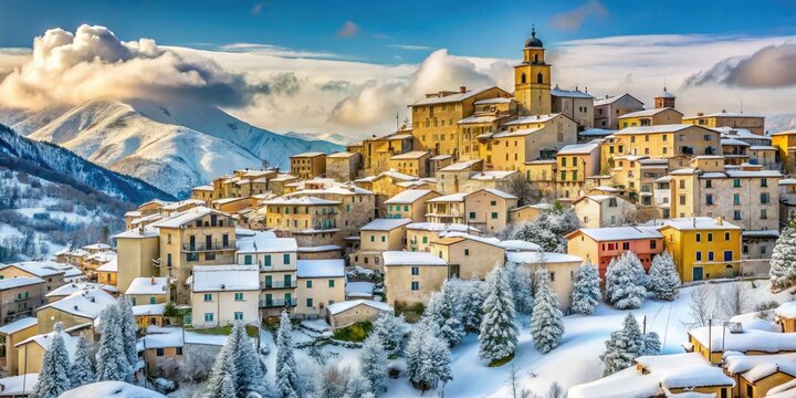 Abruzzo's Casoli: A winter wonderland. Stunning Maiella Mountain photos capture a breathtaking snowscape.