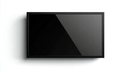 A modern black flat screen television on a clean white background. This sleek design adds elegance to any space. Perfect for contemporary home d&eacute;cor or entertainment.