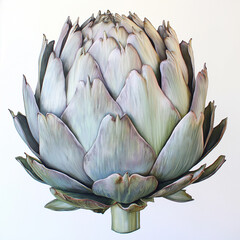Obraz premium Glossy Artichoke with Spiked Surface Glimmers Under Soft Lighting