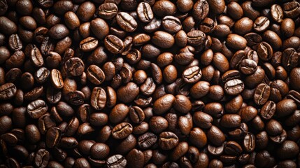 Fototapeta premium Roasted coffee beans in a rich composition