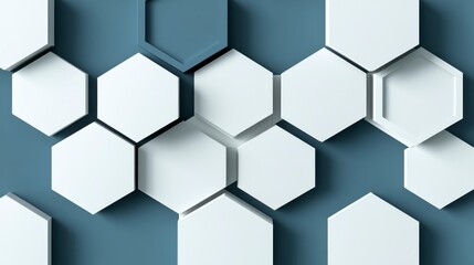 Intricate 3D hexagonal honeycomb pattern in an abstract design, offering a futuristic backdrop with geometric precision, perfect for modern and tech-oriented themes