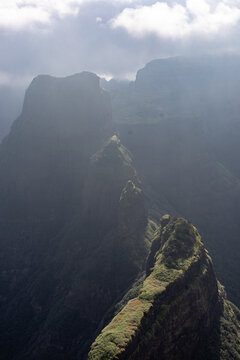 Alang fort & Madan fort seen from Kulang fort, Ghoti, Maharashtra