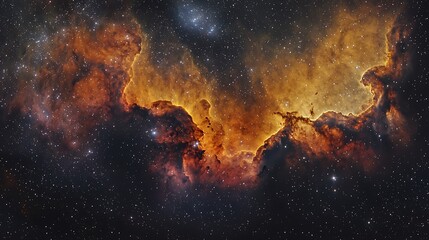 Fototapeta premium Cosmic Nebula in Vibrant Colors Against Starry Night Sky