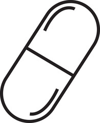 Capsule glyph Pill icon. Medicine drugs pills capsule black icon vector illustration Medicament and pharmaceutical symbol. Medical capsule pictogram isolated on transparent background.