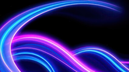 Fototapeta premium Neon Waves of Light. Vibrant Abstract. Ideal Desktop Background or Wallpaper