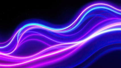Neon Waves of Light.  Vibrant Abstract. Ideal Desktop Background or Wallpaper