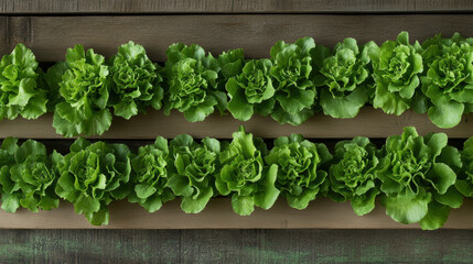 Vibrant green lettuce showcasing intricate leaf patterns