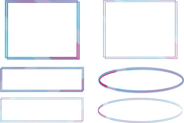 bright pink blue mix frames set abstract design borders vector