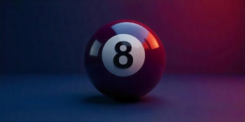 Stylish Billiards Eight Ball Against a Gradient Background