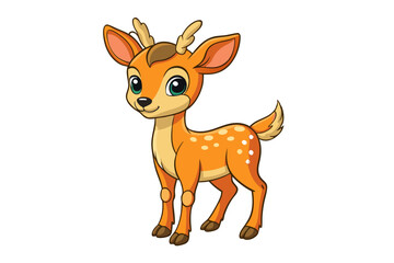 Cute deer illustration in withe background