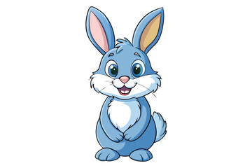 Cute rabbit illustration in withe background