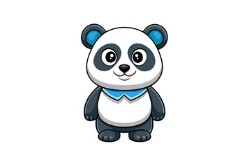 Cute panda illustration in withe background
