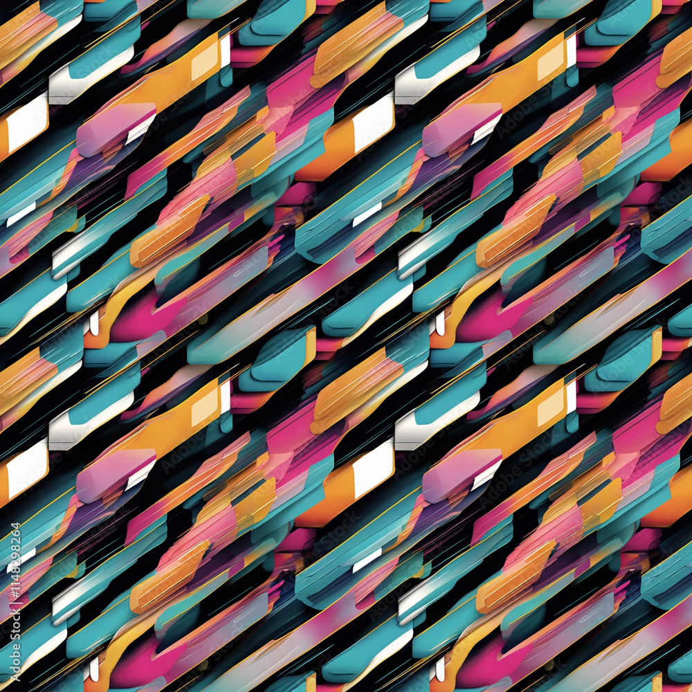 Poster seamless abstract pattern with vibrant colors for creative design applications