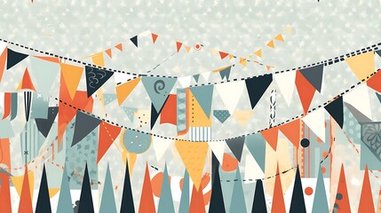 Naklejka premium Abstract Festive Bunting Party Decoration Design