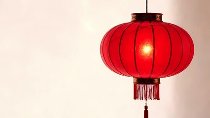 Fototapeta premium Chinese red lantern isolated on transparent or white background
