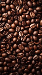 Fototapeta premium Closeup of tall roasted coffee beans arrangement