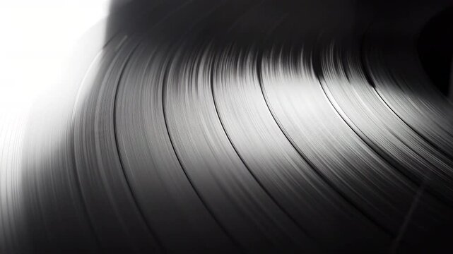 Record player turntable and spinning vinyl record close up stock footage