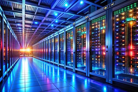 Quantum Supercomputer Server Room: High-Performance Computing, Data Center, Quantum Technology, Future of Computing, AI Infrastructure