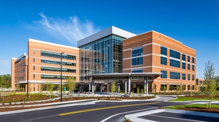 Modern hospital isolation ward exterior showcasing advanced medical facilities and compassionate care, emphasizing the importance of health infrastructure in safeguarding public well-being
