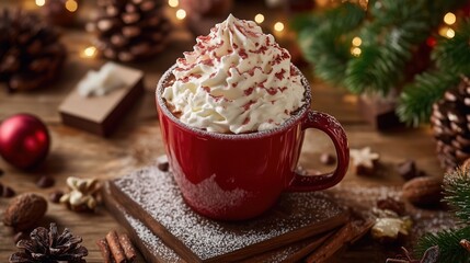 Cozy Hot Drink with Whipped Cream